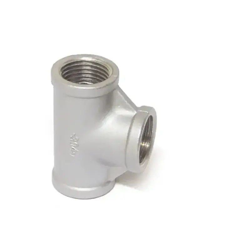 China Manufacturer Hot Sale Stainless Steel Pipe Fittings Sample Customization 304/316 1/8"-4" Stainless Steel Tee