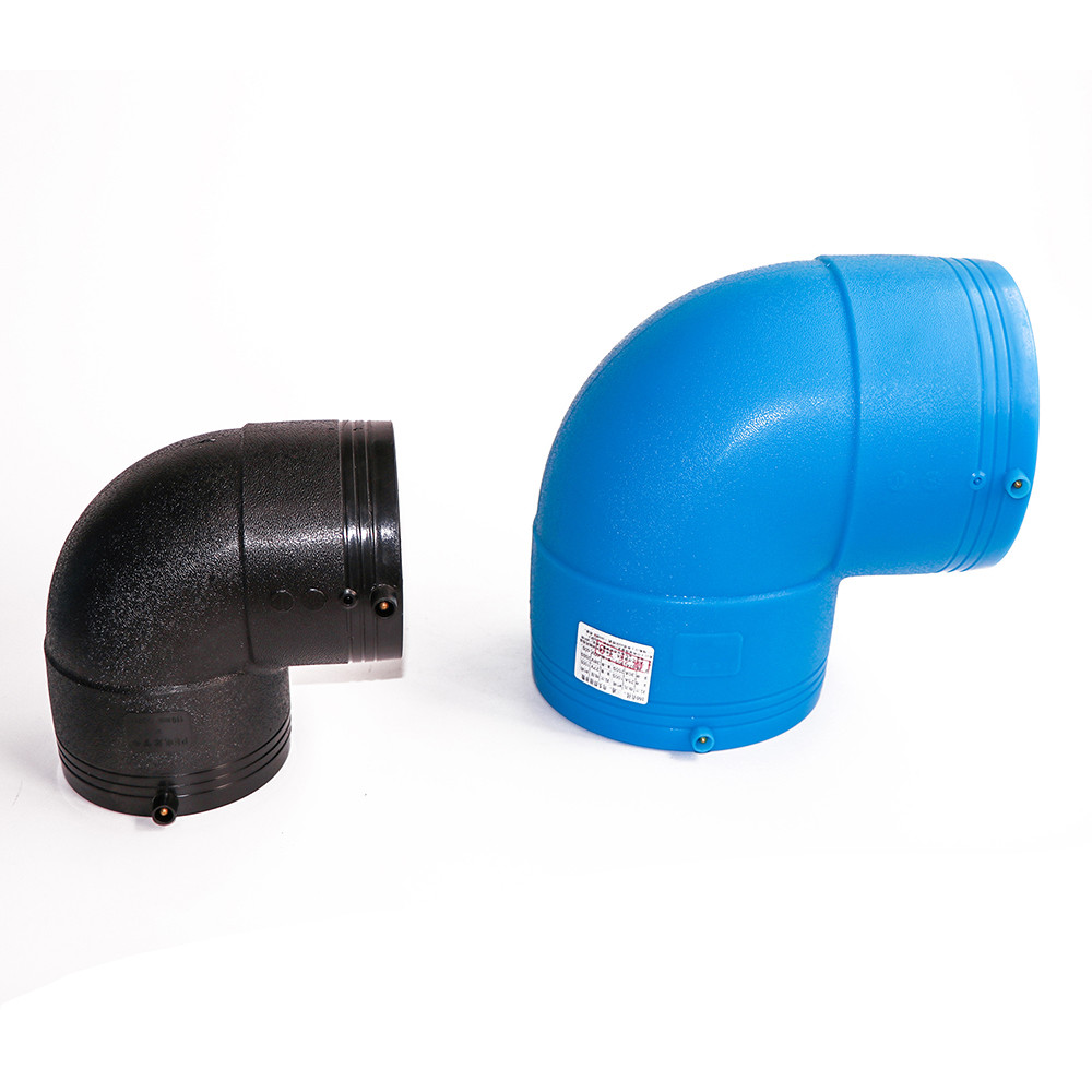 Pe 100 Hdpe Pipe Compression Fittings And Transition Fittings With Bend HDPE 50mm 315mm Butt Welding Reducer 90 Elbow