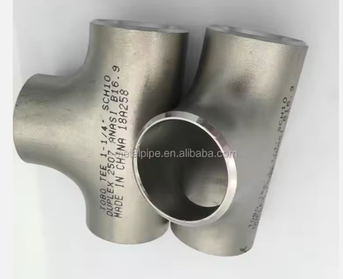 METAL Ti Alloy R50400/GR.2 8inch Schedule 40 Titanium Tee Butt Weld Tee Pipe Fittings