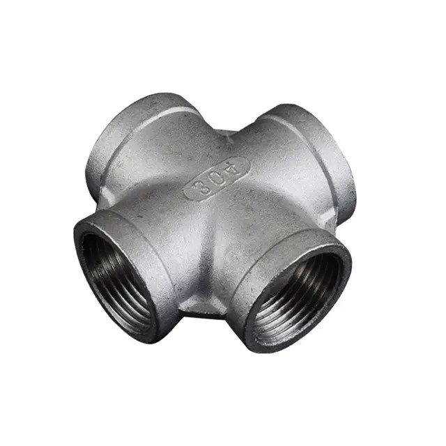 High quality galvanized malleable iron fitting in pipe fittings cross joint assembly tee Female fittings oem