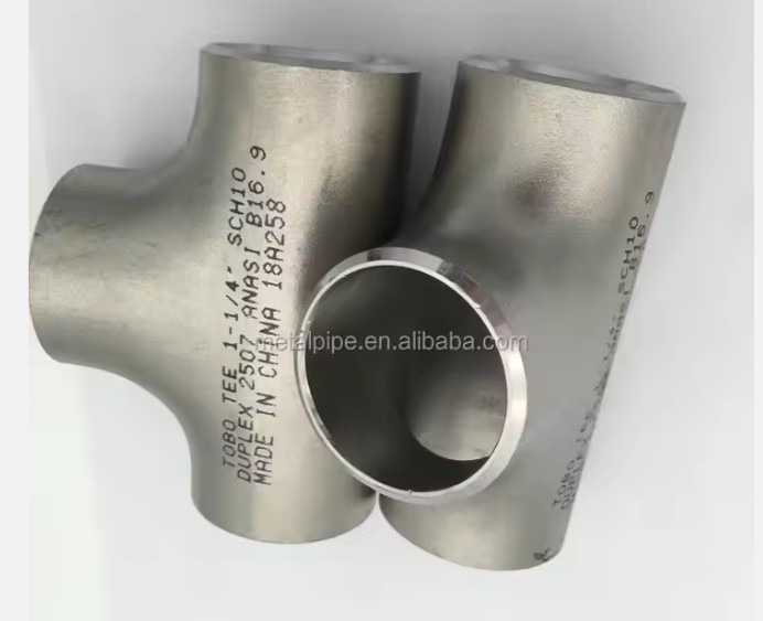 METAL Ti Alloy R50400/GR.2 8inch Schedule 40 Titanium Tee Butt Weld Tee Pipe Fittings