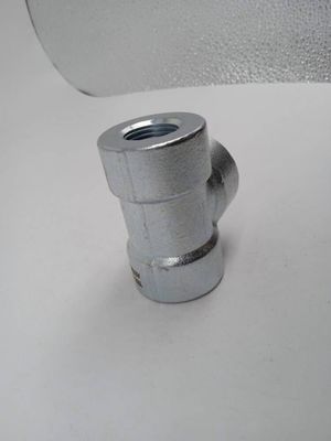 Tee 1/2'' 1/4" Female NPT Threaded Female Forged 3000 Class Malleable SS Iron Pipe Fittings