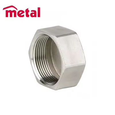 304 Stainless Steel Silver Threaded Pipe Cap for Plumbing Systems