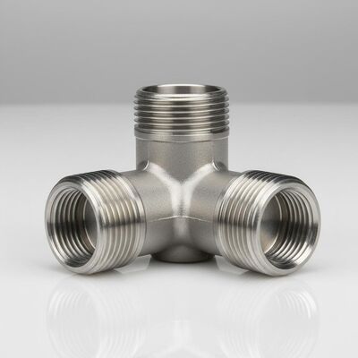 Trójnik ze stali nierdzewnej 3000 Psi o temperaturze znamionowej 1000°F i gwintowanym końcu zapewniającym optymalny rozkład przepływu
