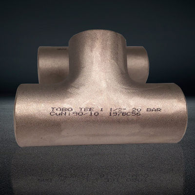 DIN standard CUNI 90/10 1 1/2" inch 20 Bar Galvanized copper tee pipe fittings